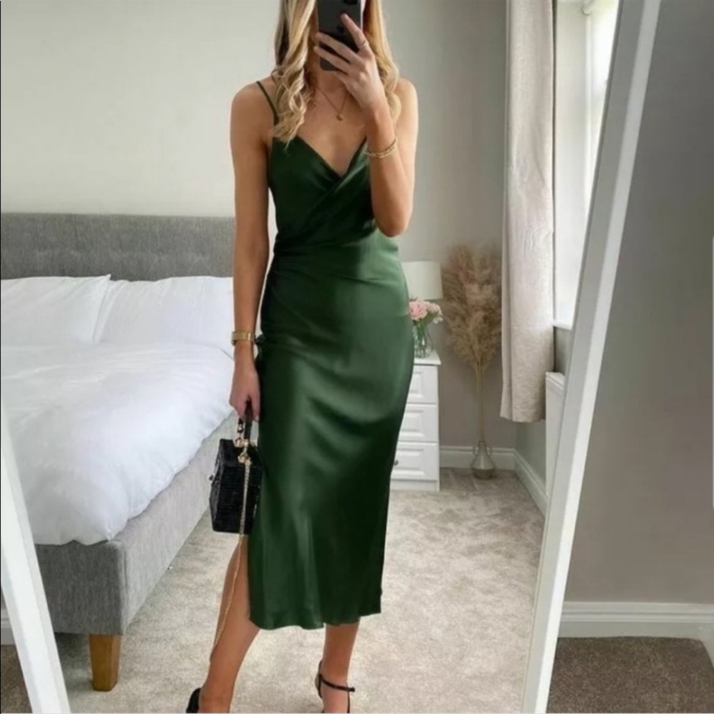 Zara Draped Camisole Midi Dress - Picture 4 of 16